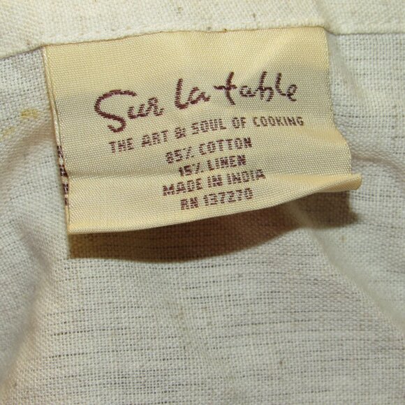 Sur La Table Boho French Country Fleur De Lis Retro Apron Linen Blend - Picture 4 of 4